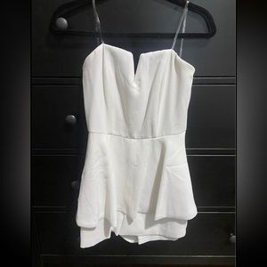 Pink Lily playful pursuit white romper